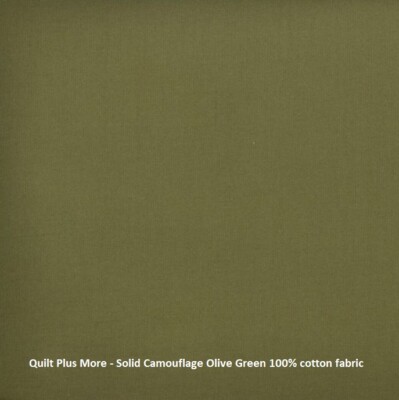Solid Olive Green 100% Cotton Fabric By the Yard