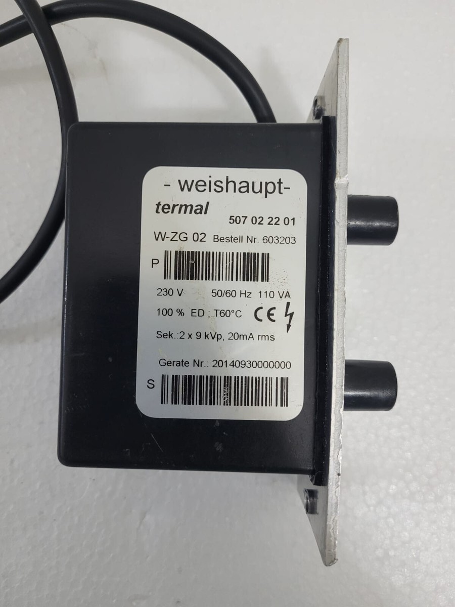 Weishaupt W-ZG 02 Ignition Transformer WZG02 230V 50/60Hz Weishaupt W-ZG 02 Ignition Transformer WZG02 230V 50/60Hz