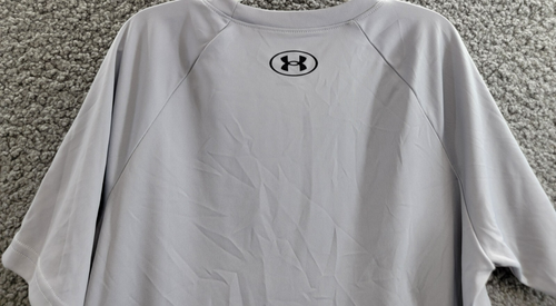 Under Armour Tech Stadium Lights Short Sleeve T-Shirt Boys YM Mod Gray Pullover - Picture 11 of 16