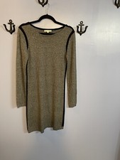 Joan Vass Sweater Dress Gray and Black Size S