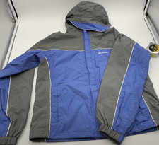 Stearns Womens Jacket Sz M Dry Wear Waterproof Hooded Rain Gray And Periwinkle