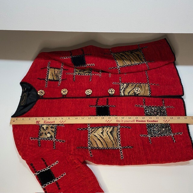 Patchwork Embroidered Button Loop Jacket Blazer A… - image 9