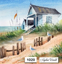 (1020) TWO Individual Paper LUNCHEON Decoupage Napkins - BEACH HOUSE OCEAN HOME