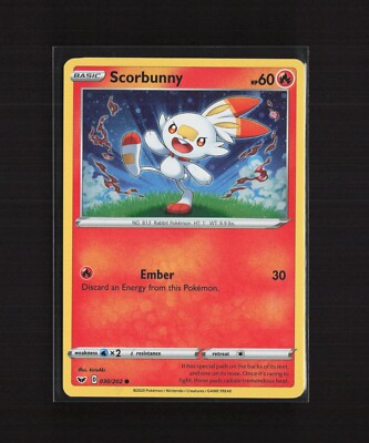 Scorbunny 030/202 Sword & Shield Cosmos Holo Common Pokemon Card