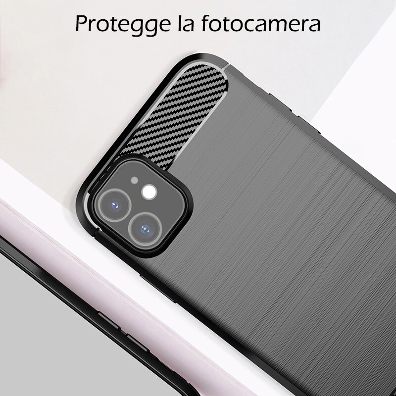 Custodia Ultra Sottile in Fibra di Carbonio Nera 0,7mm per iPhone Plus Mini Pro