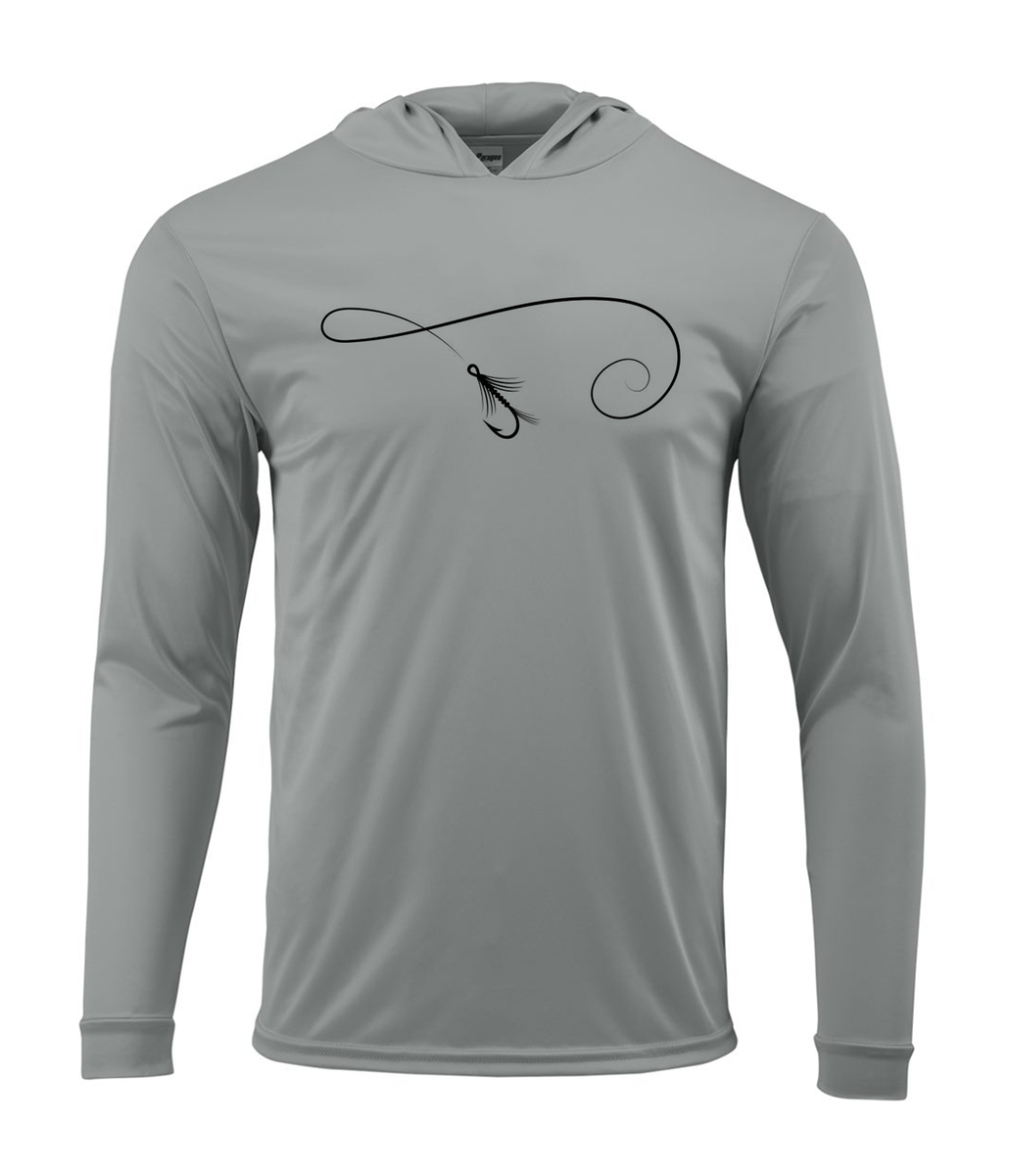Fly Fishing Hook UV Protected UPF 50 Long Sleeve T-Shirt Boat