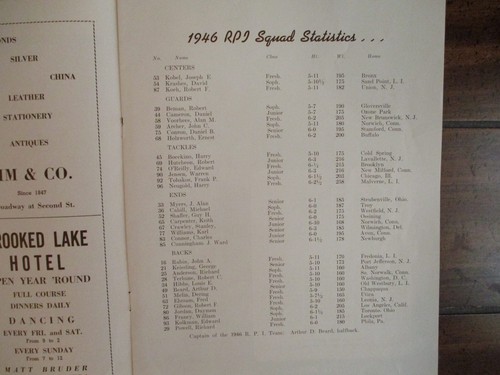 1946 ITHACA College Football Program(25 Sig(w/BUCKY FREEMAN/PETE HATCH/BEN LIGHT - Picture 13 of 17