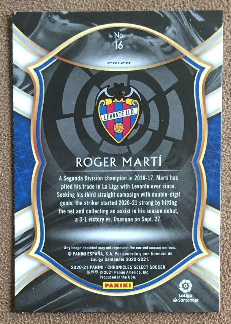 2020-21 Panini Chronicles Select Purple Mojo Roger Martí Levante