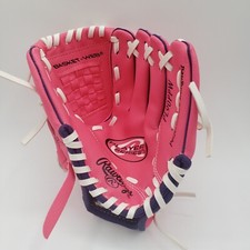 Rawlings Players Series PL90PPW Pink and Purple Tee Ball Mitt / Glove Youth Base