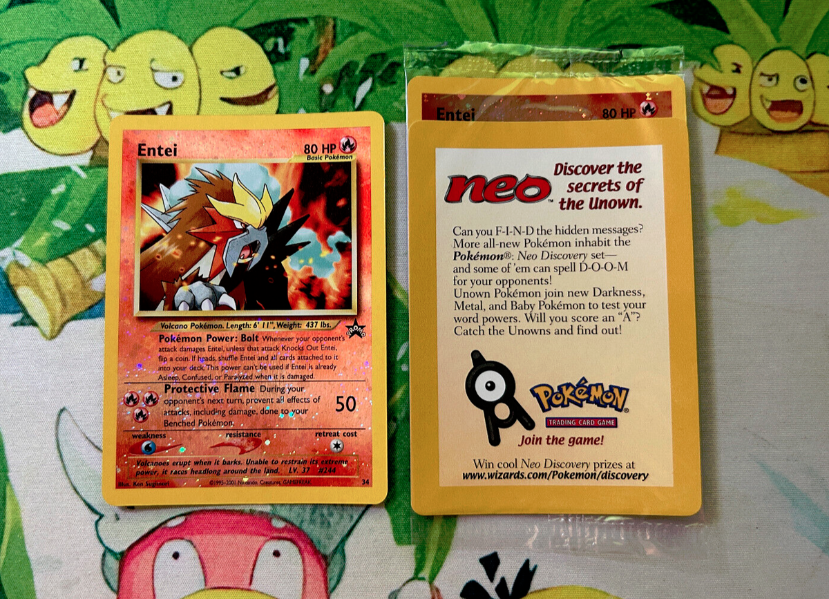 SEALED New Entei 34 Black Star Movie Promo Reverse Holo Neo