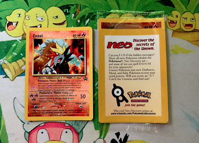 SEALED New Entei 34 Black Star Movie Promo Reverse Holo Neo