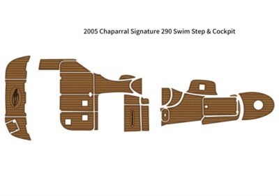 2005 Chaparral Signature 290 Swim Platform Cockpit Boat EVA Teak Floor Pad Mat F