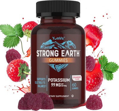 YumVs Potassium Supplement Gummies - Strawberry Flavor - 99 mg (as Potassium Cit