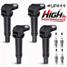 4X Ignition Coil  IRIDIUM Spark Plug For 2006-2011 Hyundai Accent Kia Rio UF499