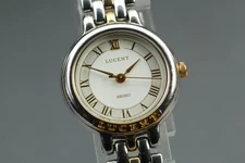 Vintage 1993[Near MINT] Seiko Lucent 4N21-035A Silver Roman 22mm Qz Ladies Watch