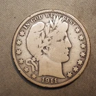 1911 **D** BARBER SILVER HALF DOLLAR ***NICE COIN!***  FREE SHIPPING! C1962