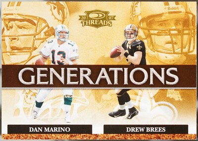2007 Donruss Threads #G-1 Dan Marino / Drew Brees Generations Gold Football EX