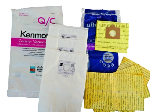 Lot (9) Kenmore Vacuum Bags Type C & C/Q Cloth Hepa Allergen Filtration 50557 58