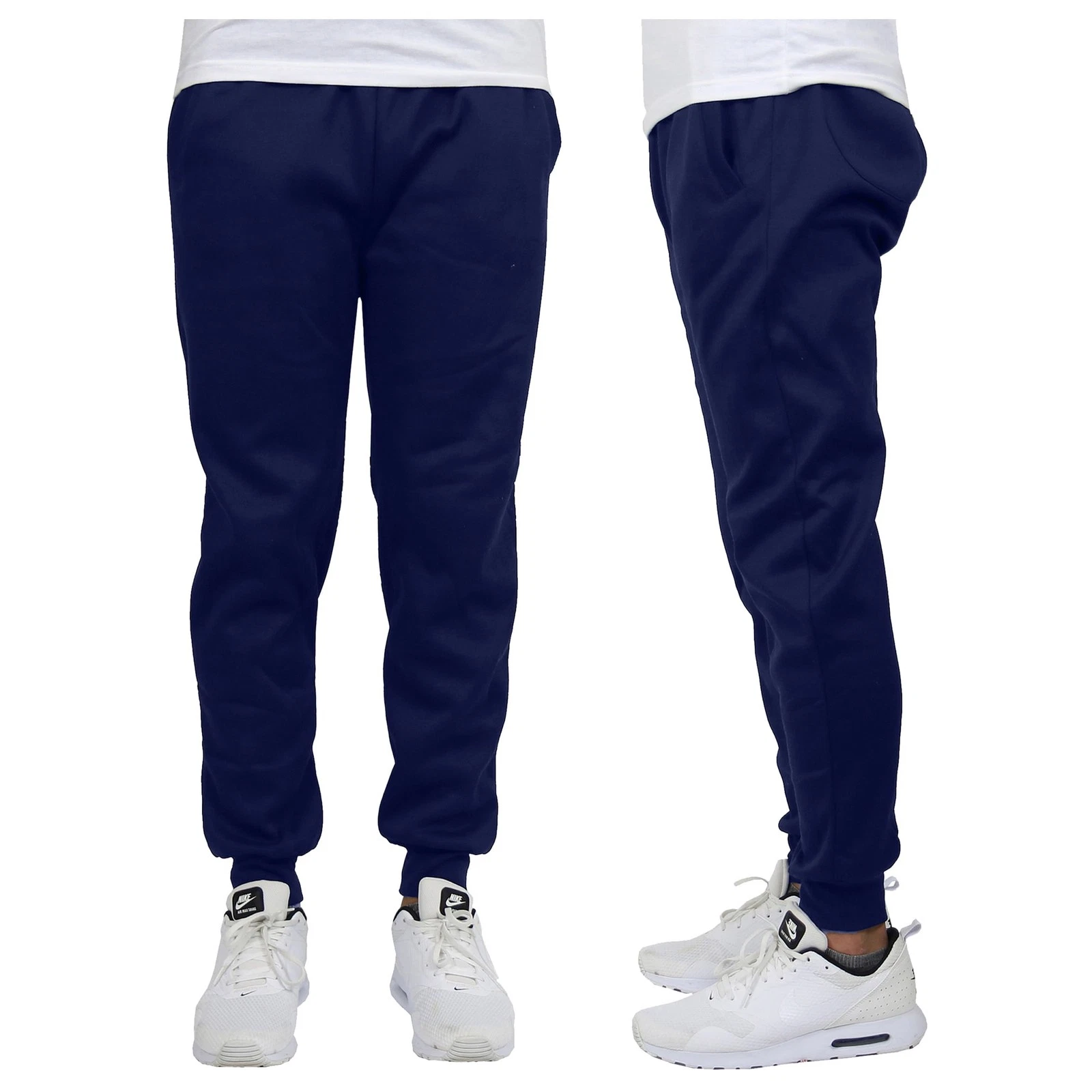 BASTION TRAIL MEN'S FLEECE DRAWSTRING JOGGER PANTS - SIZE: MEN L - NAVY