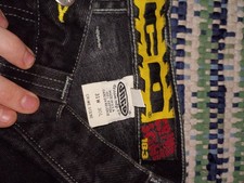 Vintage 90s Original JNCO Crime Scene Jeans Distressed Worn Size 30x30 Grail