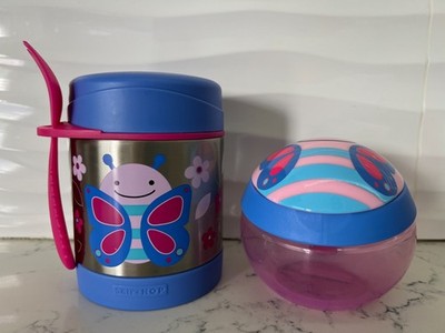 Skip Hop Pink Butterfly: Stainless Steel Fruit Cup and Snack Cup
