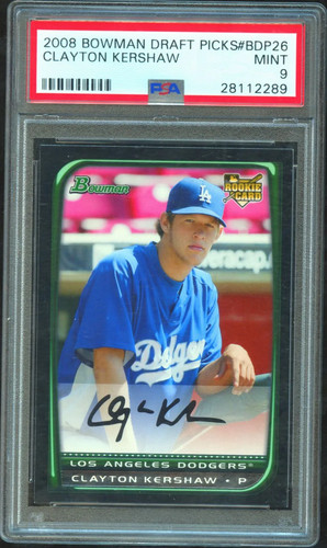 Clayton Kershaw 2008 Bowman Draft Rookie RC Los Angeles Dodgers #BDP26 PSA 9