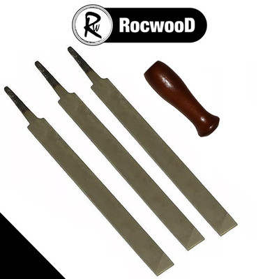 Flachfeile x3 für Kettensäge Sägekette 150 mm plus Griff zum Schärfen Tiefenmesser