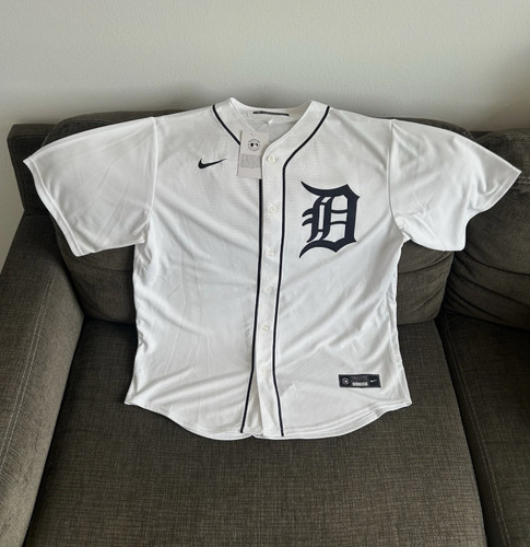 Detroit Tigers Classic Home White Blank Stitched Baseball Jersey Mens S-3XL