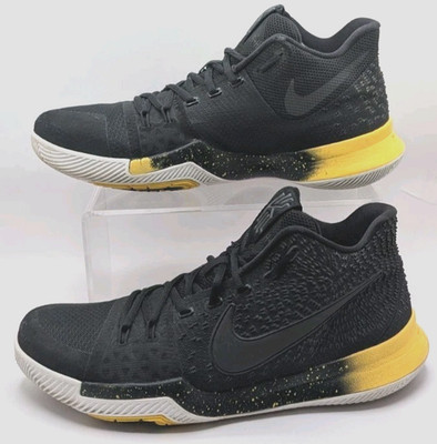 Nike Kyrie 3 Black Yellow Men's Basketball Shoes Size 10.5