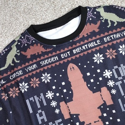 Lionnix Firefly Serenity Ugly Christmas Sweater Mens XXL Leaf On The Wind Shiny