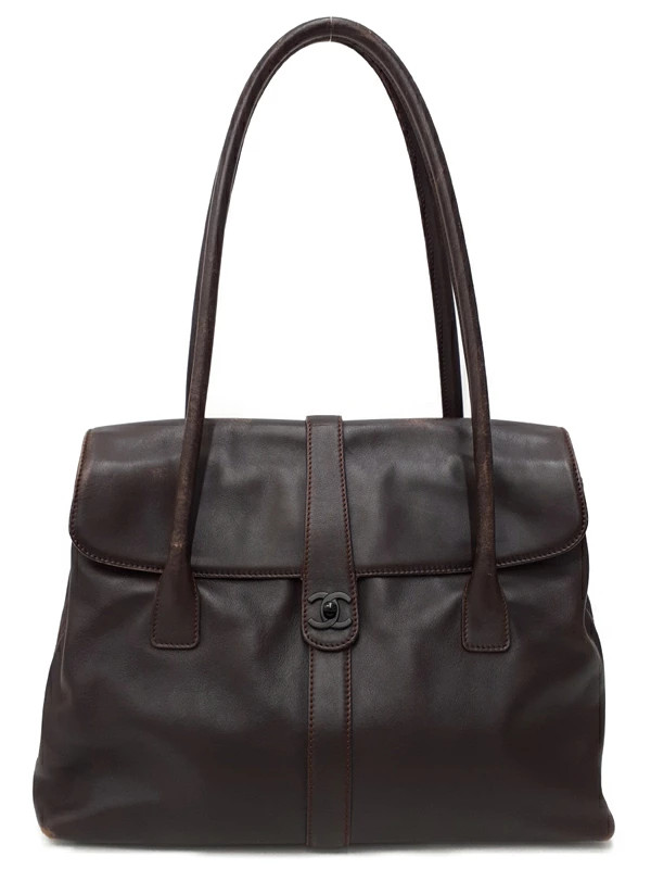 Chanel Leather Tote Bag A13139 Dark Brown with Papers Women's #TB3851