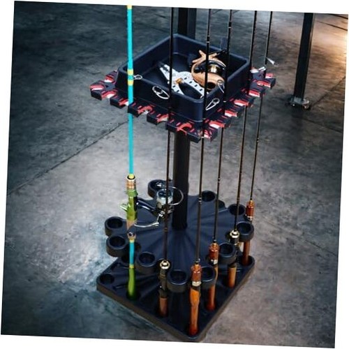 Freestanding Rotating Fishing Rod Rack – No-Drill Lure Rod Stand, Home ...