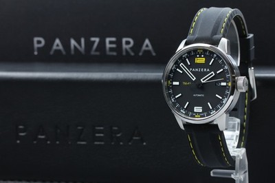 [NEAR MINT+3] Panzera Men s Time Master TM42 Black Yellow Automatic Men's Watch