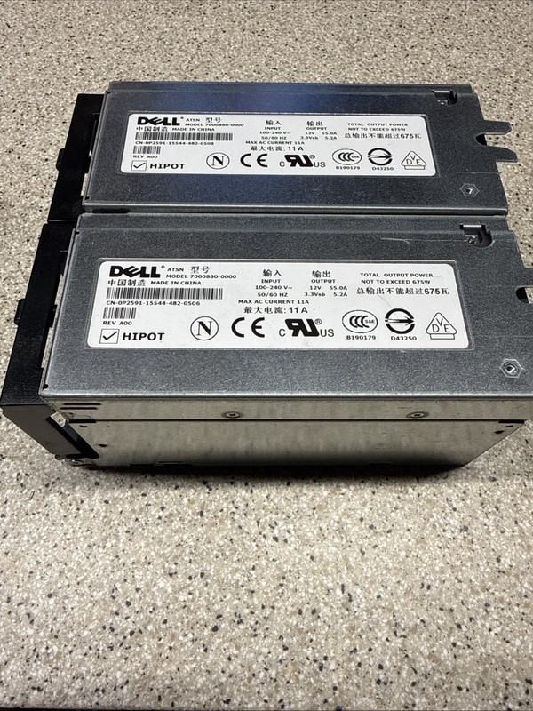 Dell 7000880-0000 625W Power Supply For PowerEdge 1800 Dell P/N: 0P2591 SET OF 2
