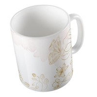 Kaffeetasse BlüTen Und Schmetterlinge Keramik Tasse Weiß Geschenkidee Souvenir P