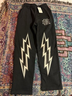 Eric Emanuel EE Basic Sweatpants Black Bolts Size Small