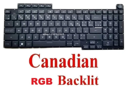 Keyboard for ASUS G713 G713P G713PI - CA Canadian Per-Key RGB Backlit