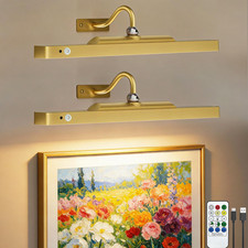 TANBABY Rechargeable Picture Lights for Wall, Motion Sensor, 2Pack-16in, Gold