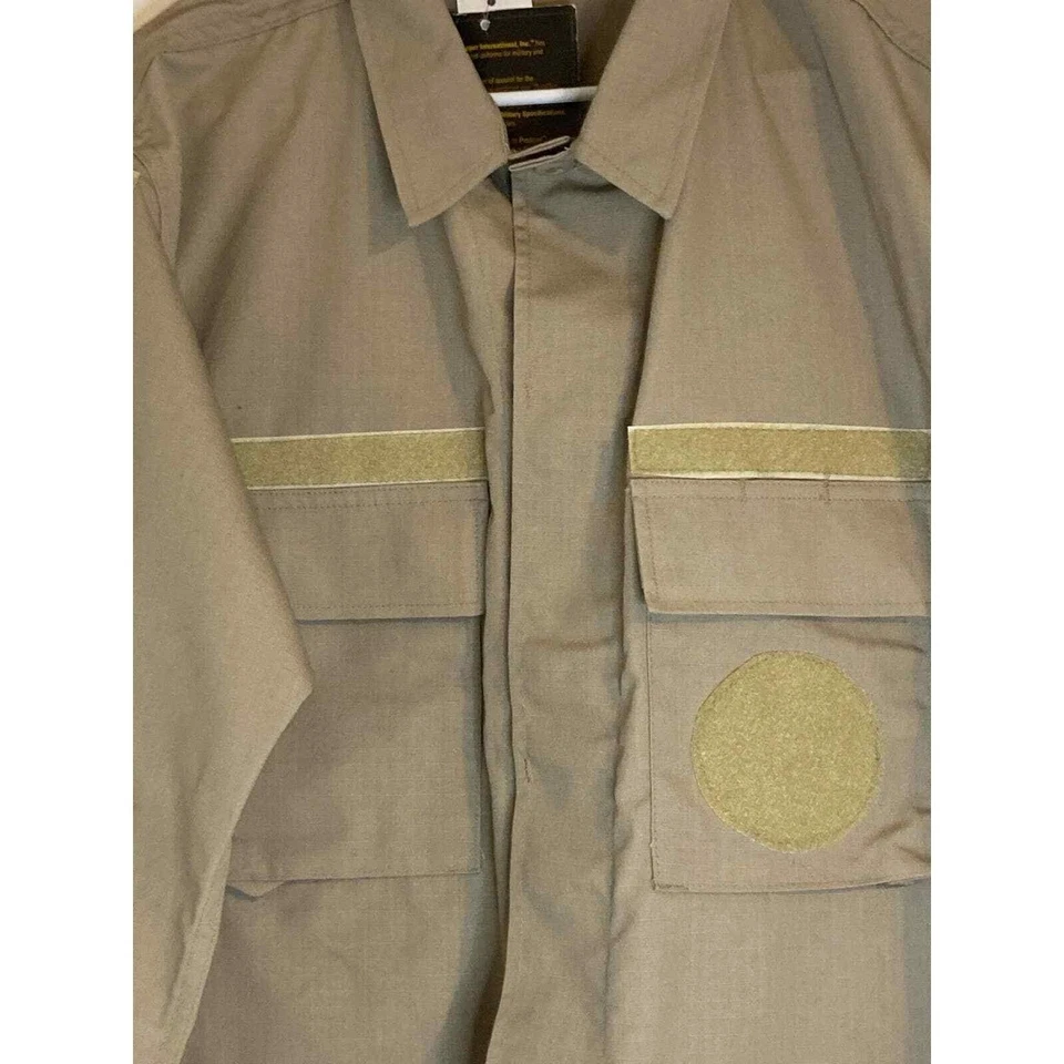 Propper Mens LL Tan Ripstop Battle Rip BDU Coat 4 Pocket Field Jacket - Image 3 of 4