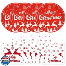 HiEnjoin 40PCS Christmas Party Plates and Napkins, 9 Inch Disposa