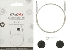 KnitPro 360  Swivel Stainless Steel Cables - 16" 20" 24" 32" 40" 47" 60"