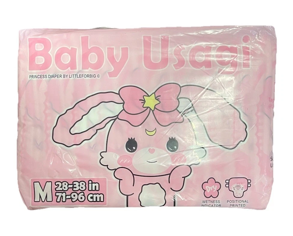 Baby Usagi Princess Adult Diaper By LittleForBig - Bag of 10 Diapers