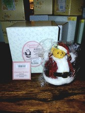 2001 Enesco Cherished Teddies Christmas Figurine 873438 Roly Poly Santa New