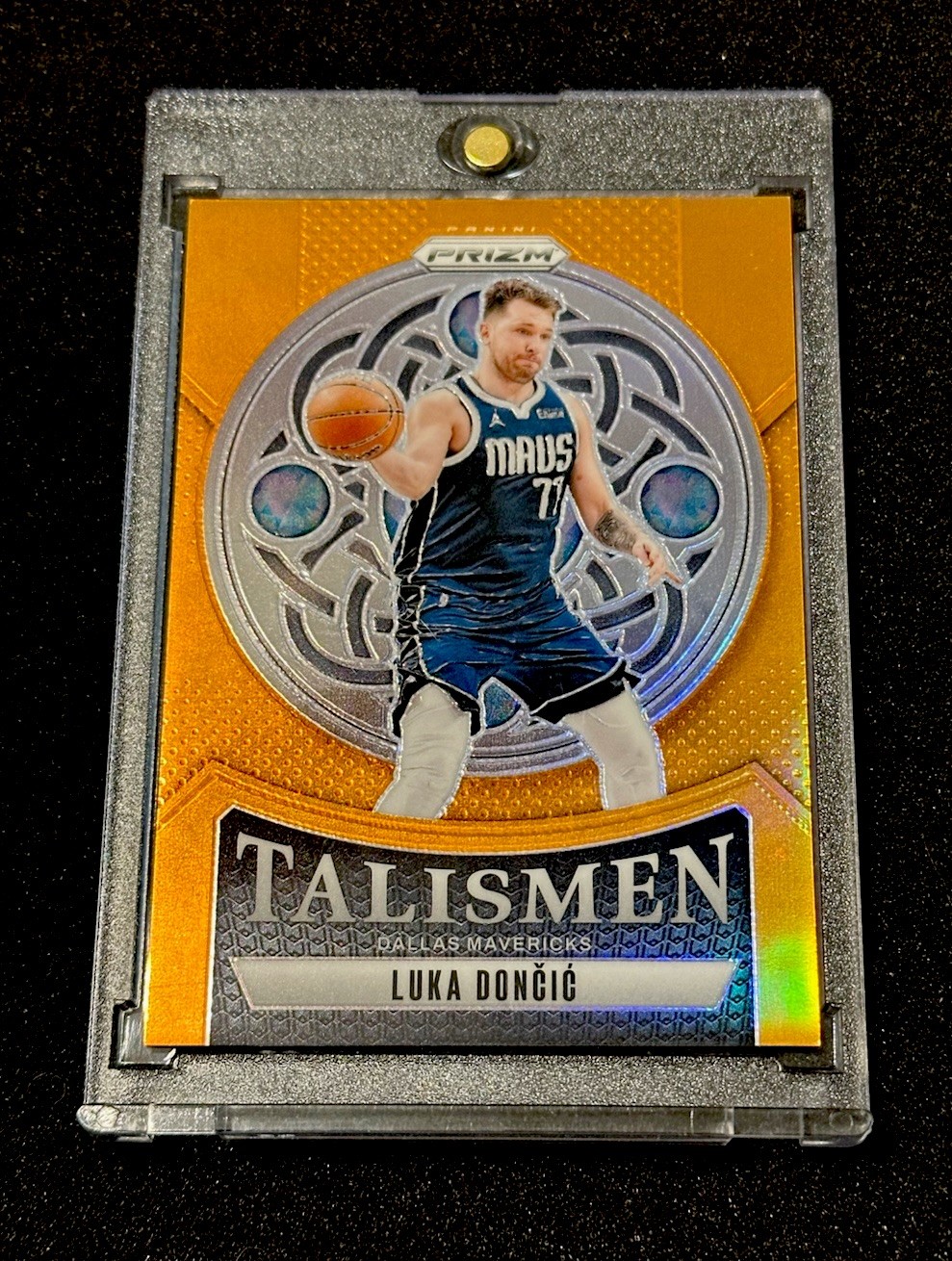 Luka Doncic 2024-25 Panini Prizm Orange Prizm Talismen #13 /49 Mavericks