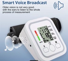 Automatic Digital Upper Arm Blood Pressure Monitor LCD Voice Broadcast w/ Cuff