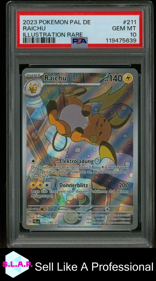 RAICHU ILLUSTRATION RARE POKEMON GERMAN PAL DE-PALDEA EVOLVED 2023 211 PSA 10