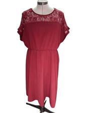Shein Burgundy Dress | Size 3XL | Lace Accent Near Neckline