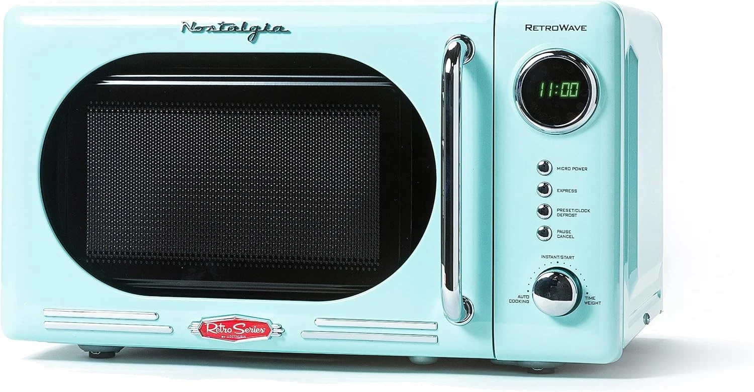Retro Compact Countertop Microwave Oven 0.7 Cu. Ft. 700-Watts W/ LED Digital