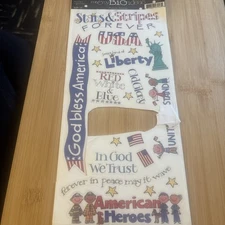 Vtg Me & My Big Ideas Patriotic Sayings Stickers American Heroes Liberty Stars B