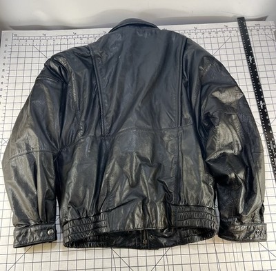 VTG 90s Beyond Leather 80s Aviator Bomber Flight Jacket XL Retro